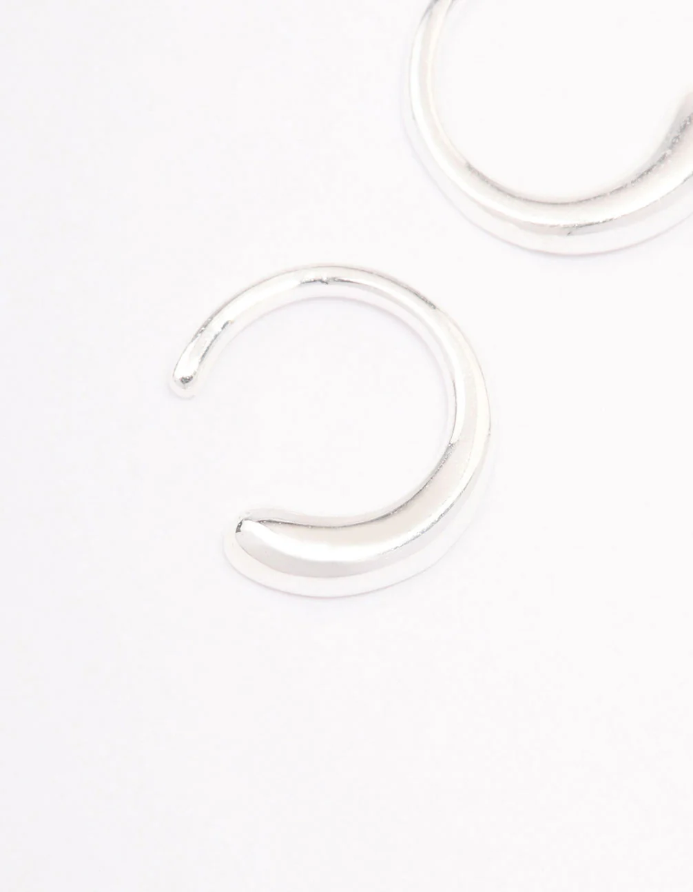 Sterling Silver Mini Calligraphy Hoop Earrings - Image 2