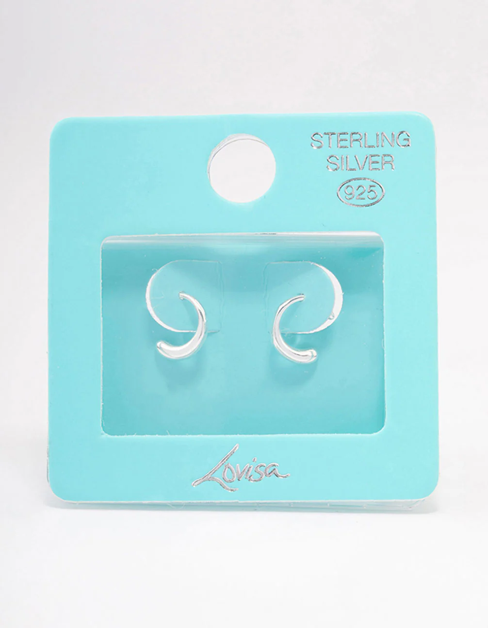 Sterling Silver Mini Calligraphy Hoop Earrings - Image 3
