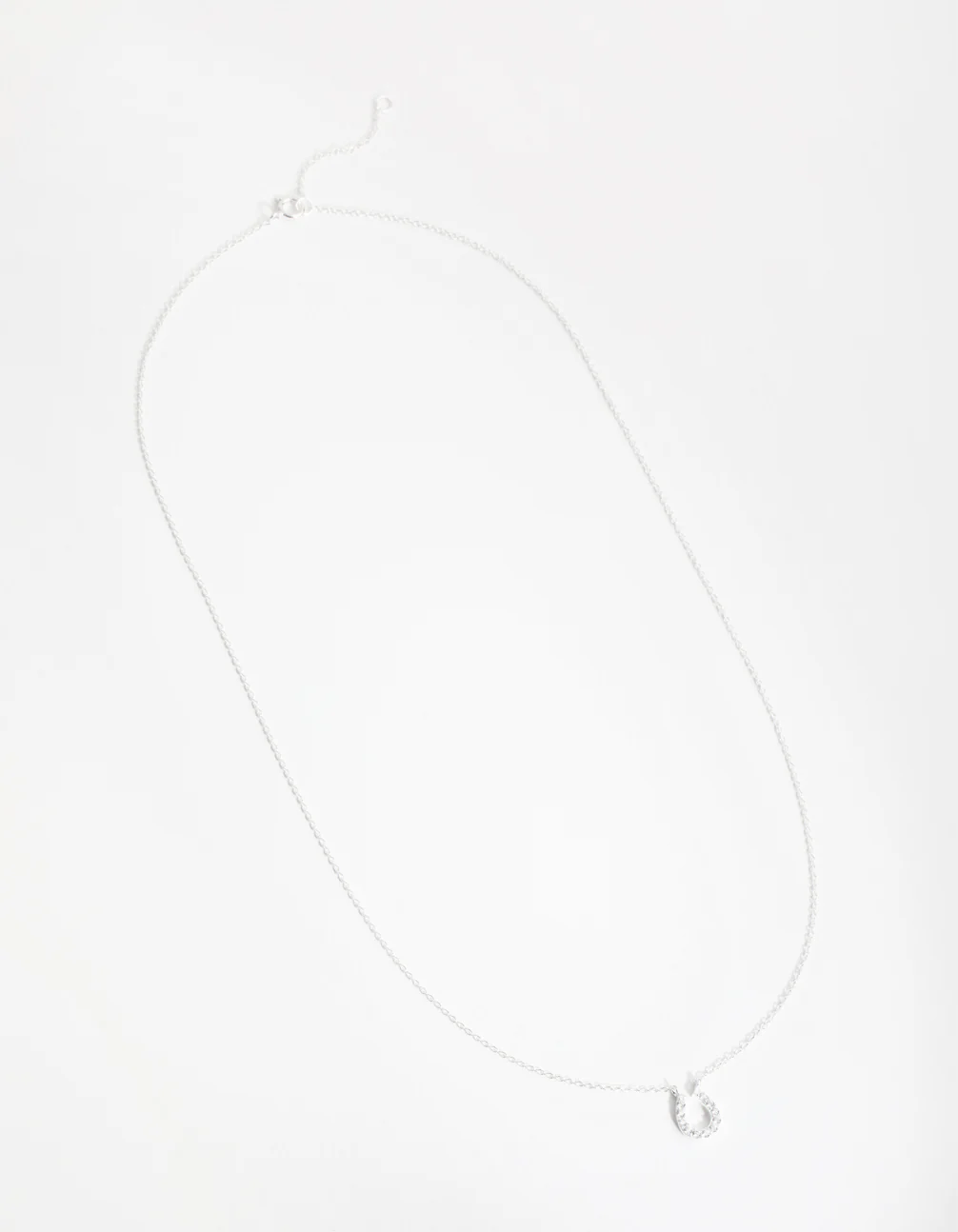 Sterling Silver Mini Pave Horseshoe Necklace - Image 3