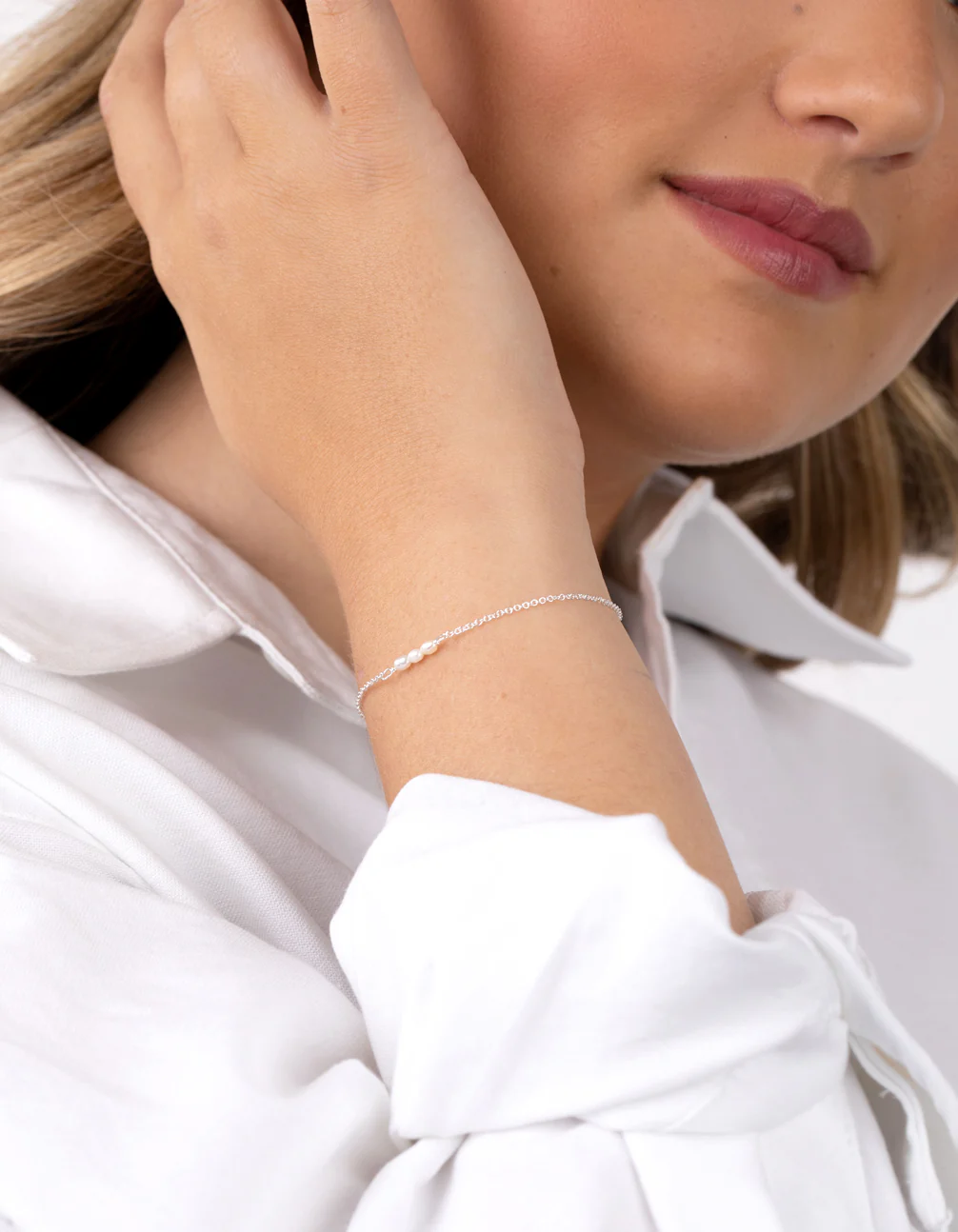 Sterling Silver Mini Pearl Bracelet - Image 2