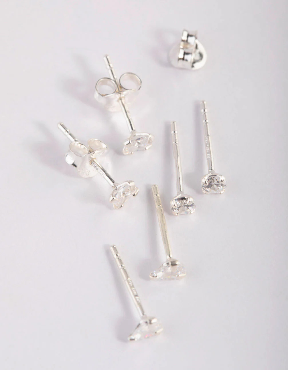 Sterling Silver Cubic Zirconia Stud Earring Pack - Image 2