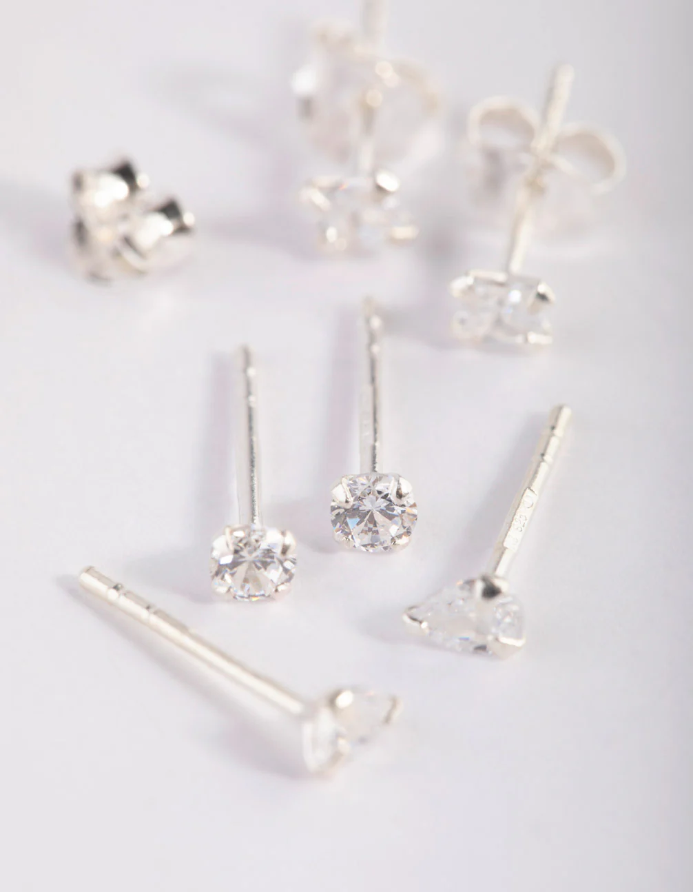 Sterling Silver Cubic Zirconia Stud Earring Pack - Image 3