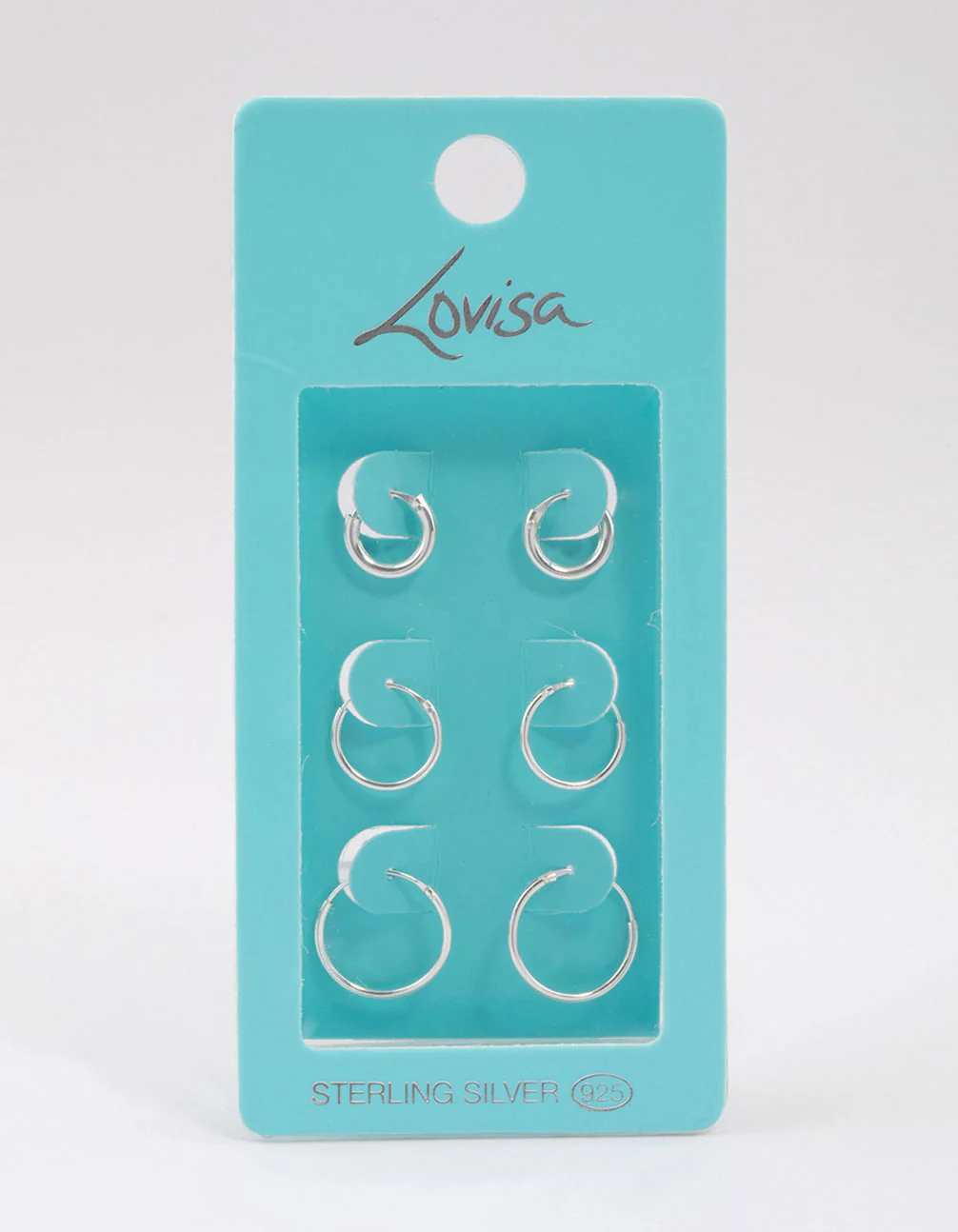 Sterling Silver Mixed Thick Hoop Earrings Pack - Image 3