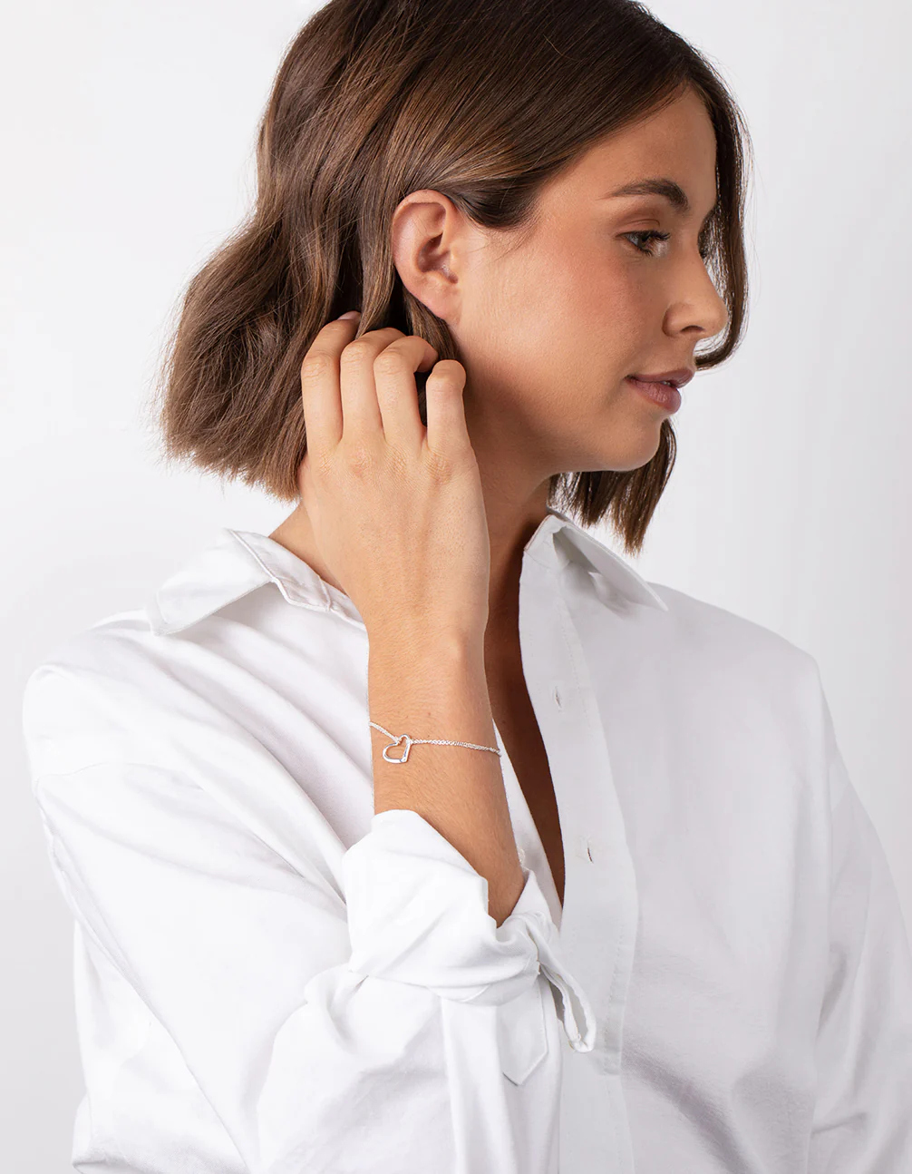 Sterling Silver Open Heart Bracelet - Image 5