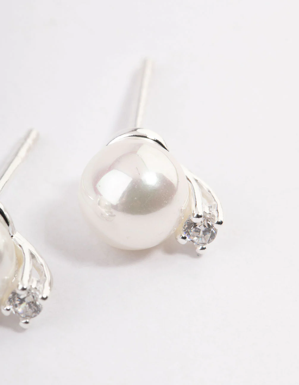 Sterling Silver Pearl Stud Earrings - Image 2