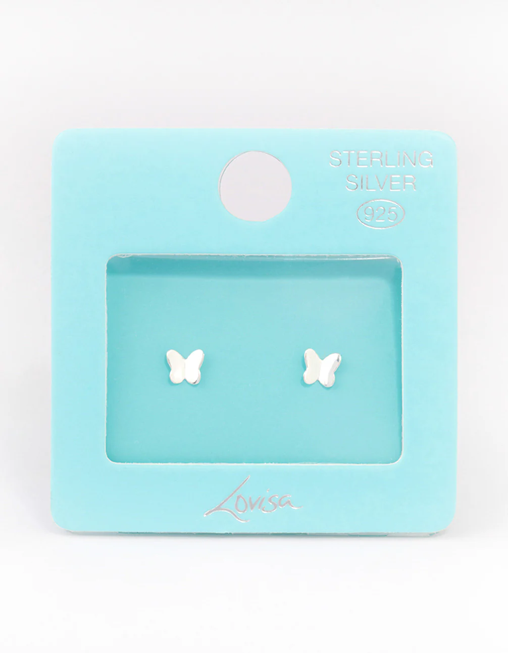 Sterling Silver Polished Butterfly Stud Earrings - Image 3