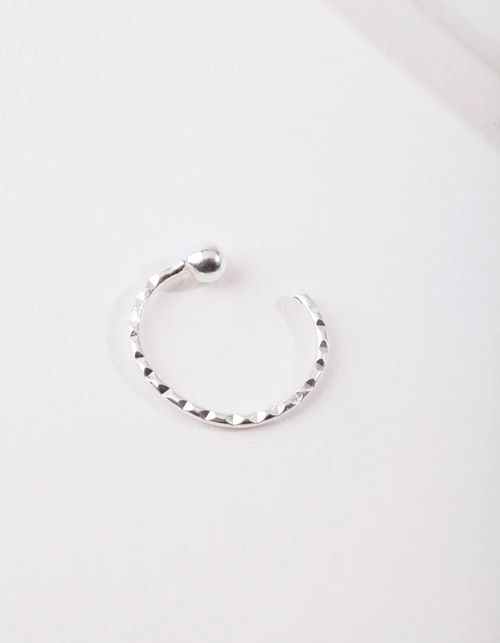 Sterling Silver Diamond-Cut Nose Ring - Image 2