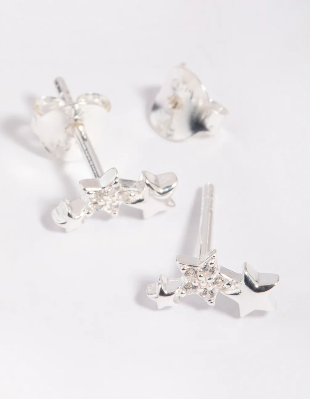 Sterling SIlver Star Stud Earrings - Image 2