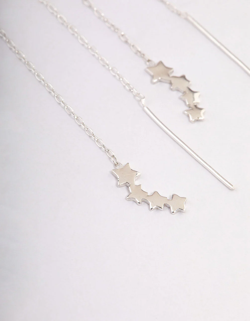 Sterling Silver Star Threader Earrings - Image 2