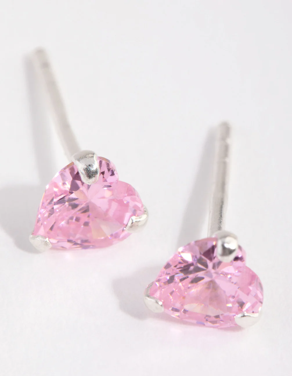 Sterling Silver Diamond Simulant & Cubic Zirconia Heart Stud Earring Pack - Image 3