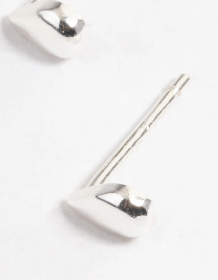 Sterling Silver Teardrop Stud Earrings - Image 2