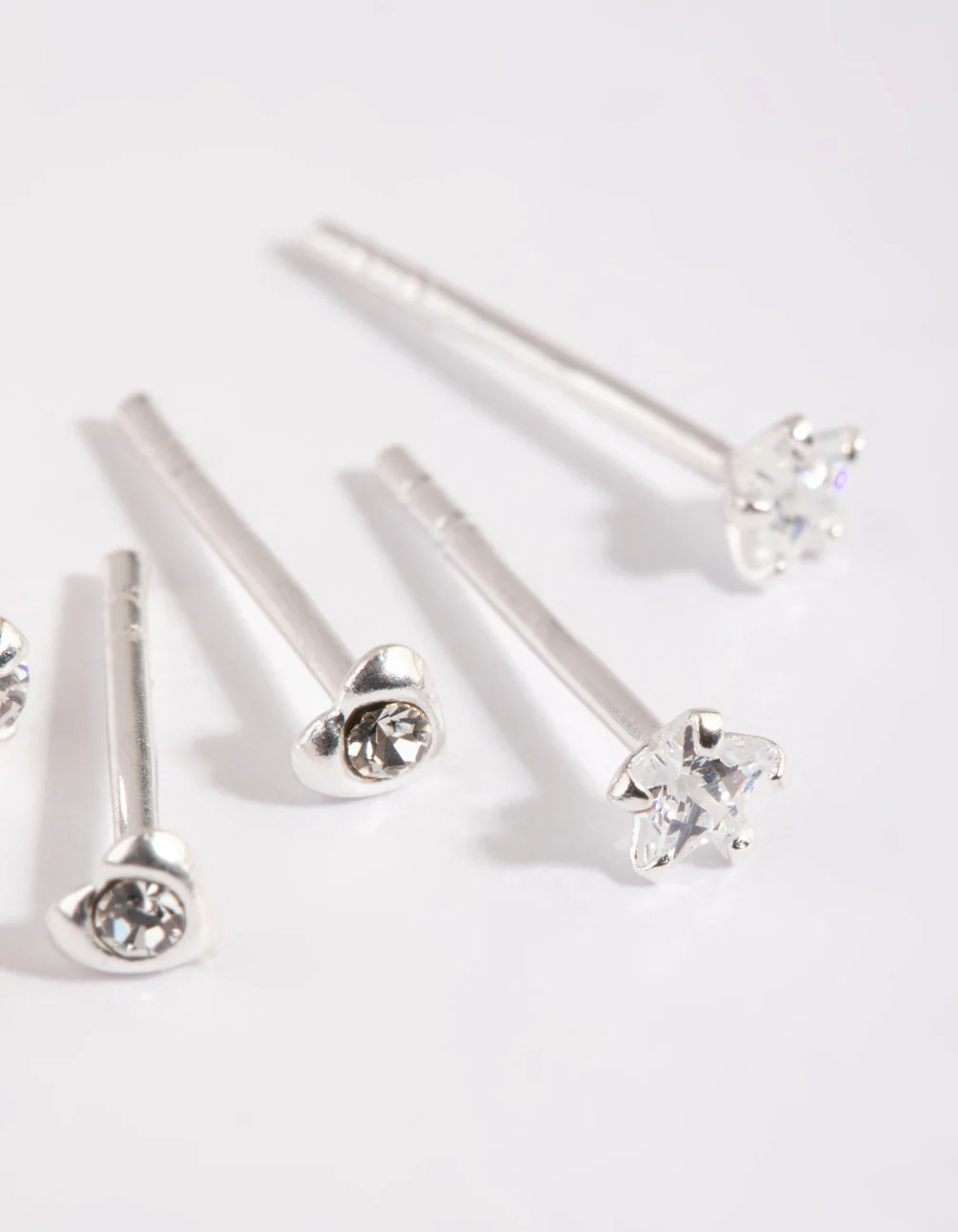 Sterling Silver Diamante Stud Earring Pack - Image 2