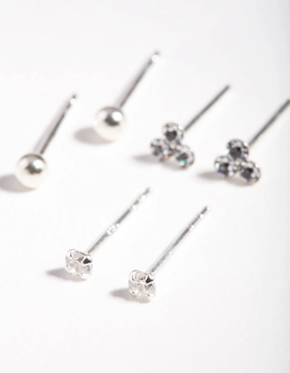 Sterling Silver Cubic Zirconia Crystal Stud Earring Pack - Image 2