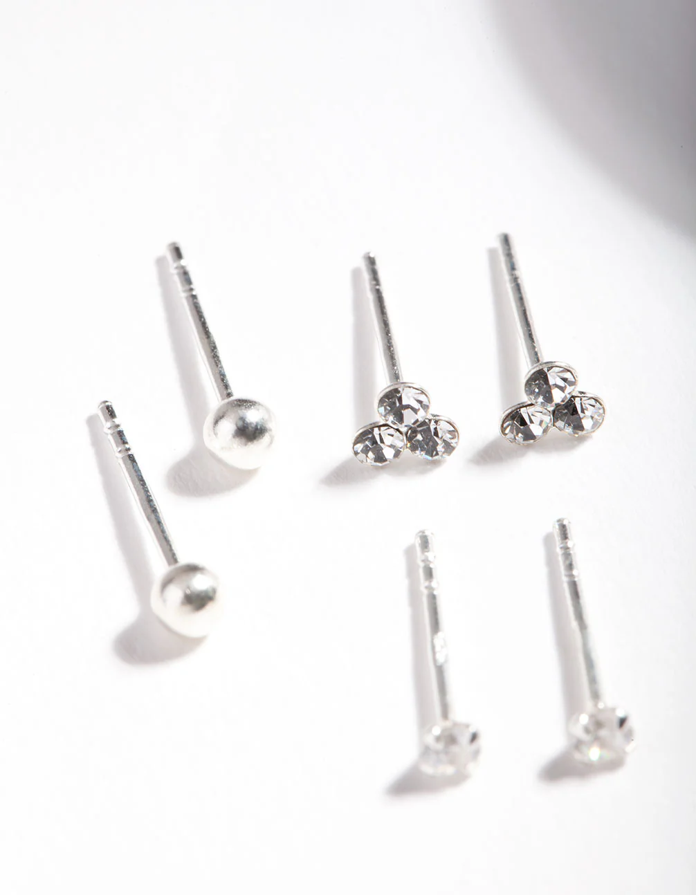Sterling Silver Cubic Zirconia Crystal Stud Earring Pack - Image 3