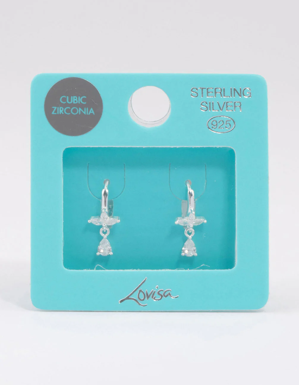 Sterling Silver Trio Marquise Huggie Pear Earrings - Image 3