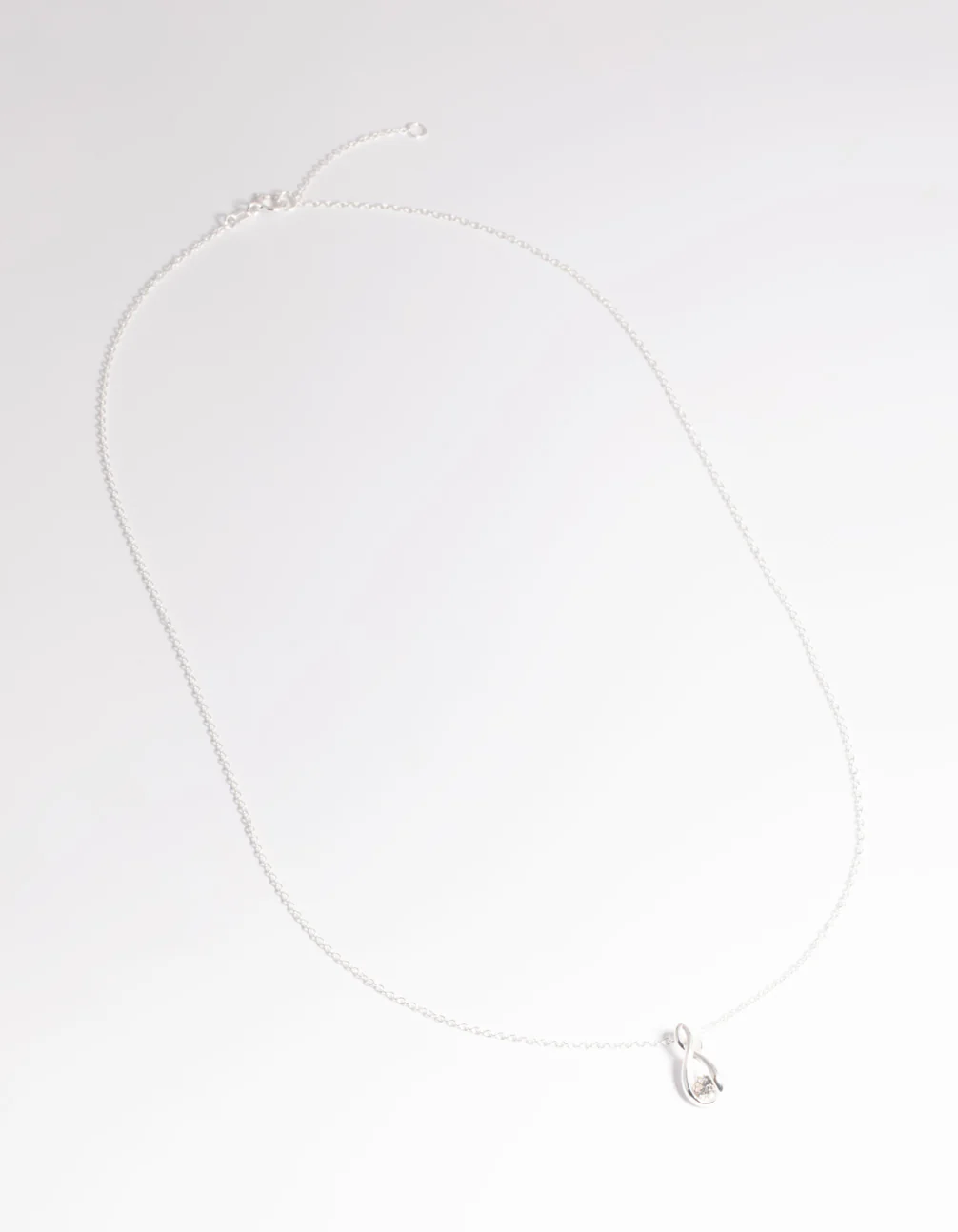 Sterling Silver Diamante Pendant Necklace - Image 2