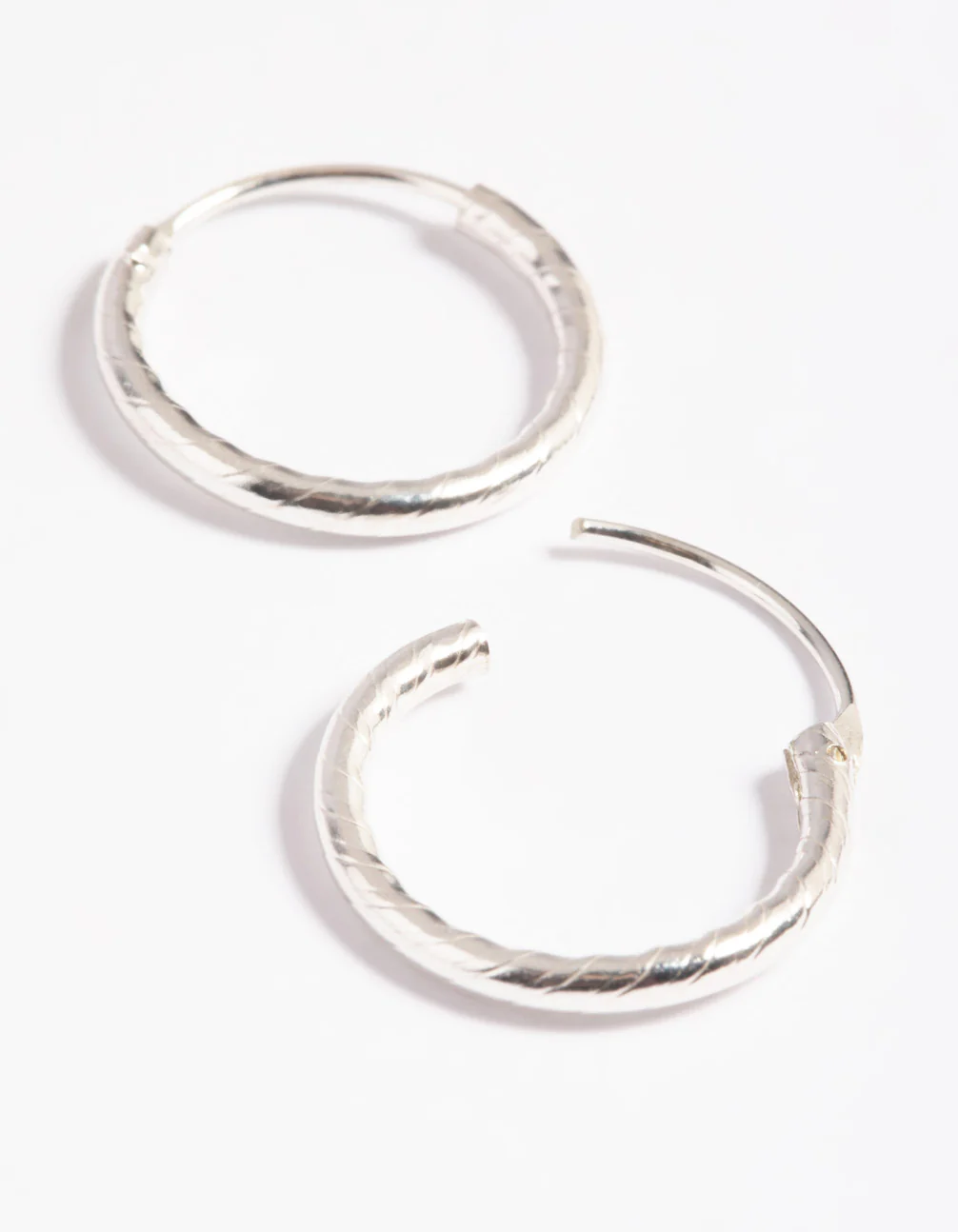 Sterling Silver Twisted Rope Hoop Earrings - Image 3