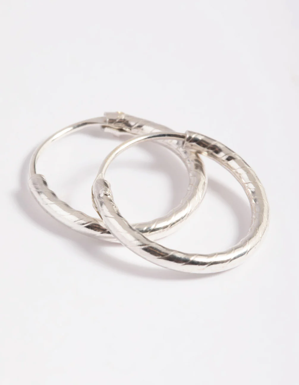 Sterling Silver Twisted Rope Hoop Earrings - Image 4