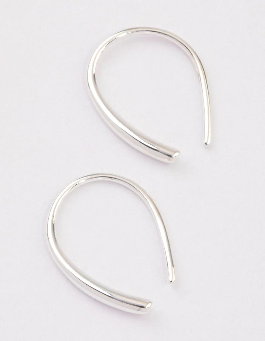 Sterling Silver Wishbone Thread Through Earrings - Image 2