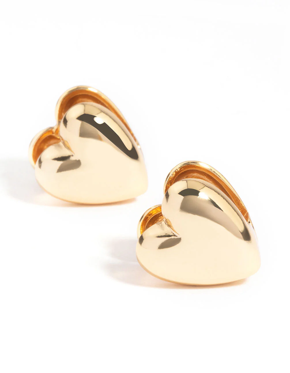 Gold Plated Heart Huggie Earrings - Image 2