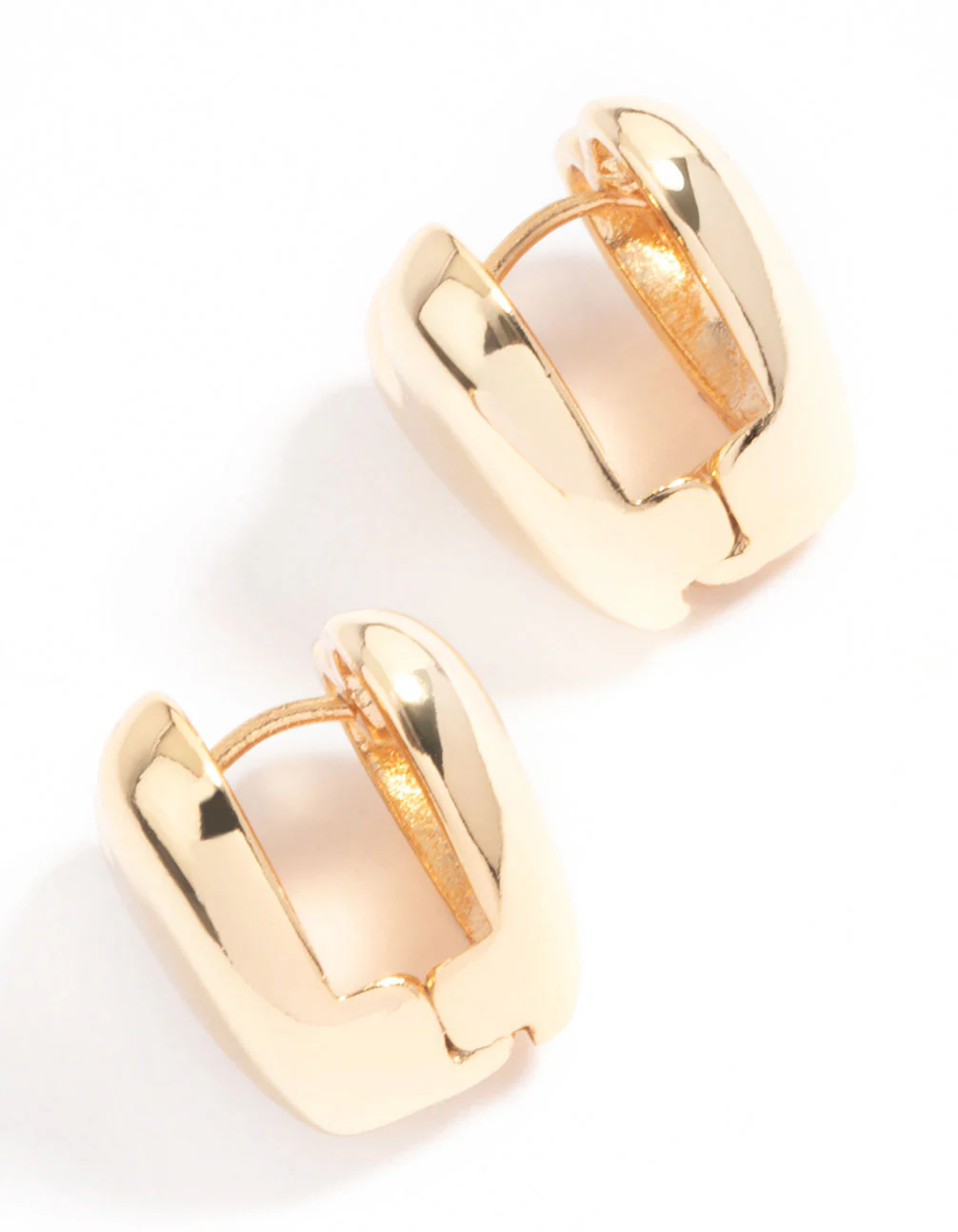Gold Plated Heart Huggie Earrings - Image 3