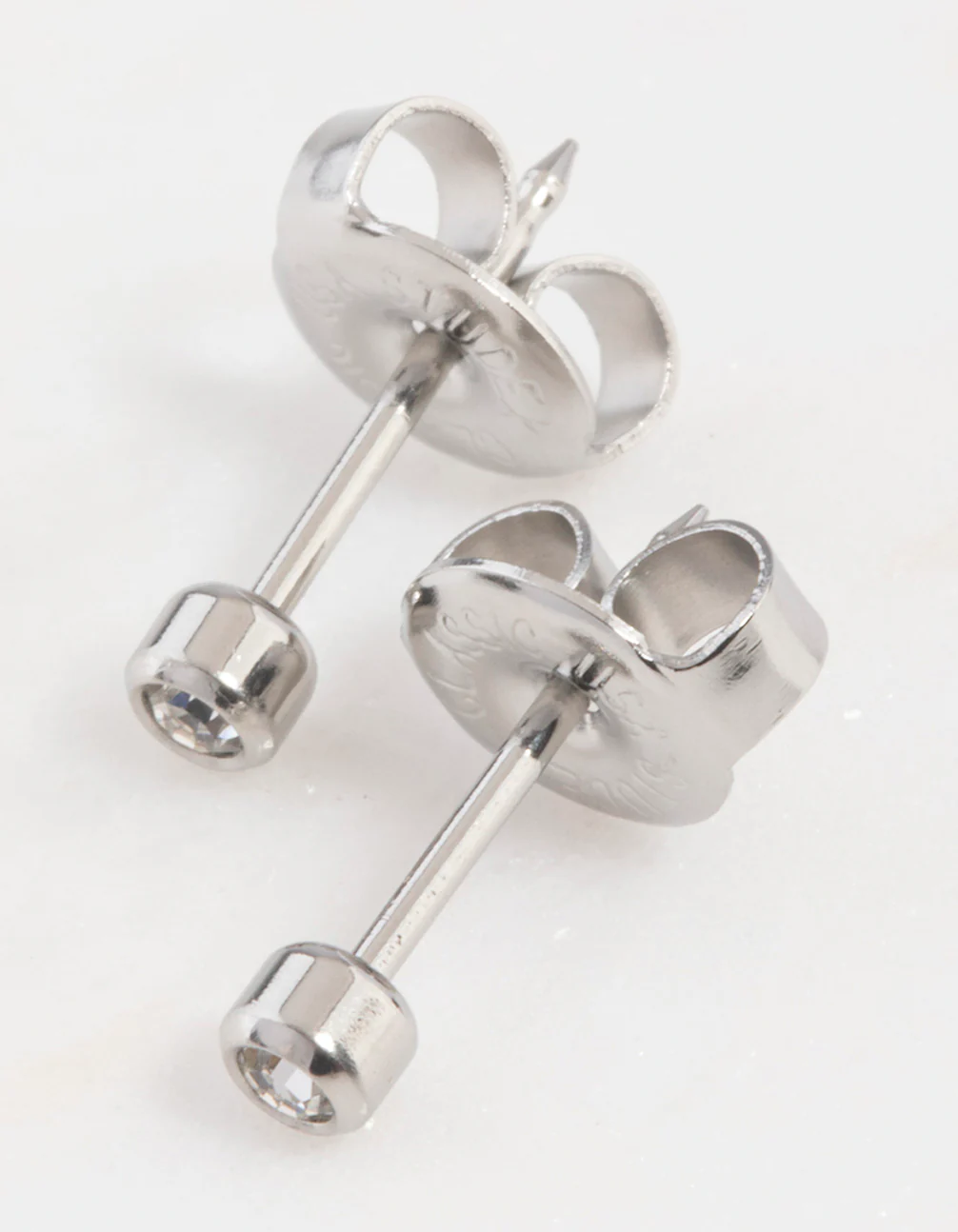 Surgical Steel Crystal Bezel Piercing Stud 2mm - Image 2