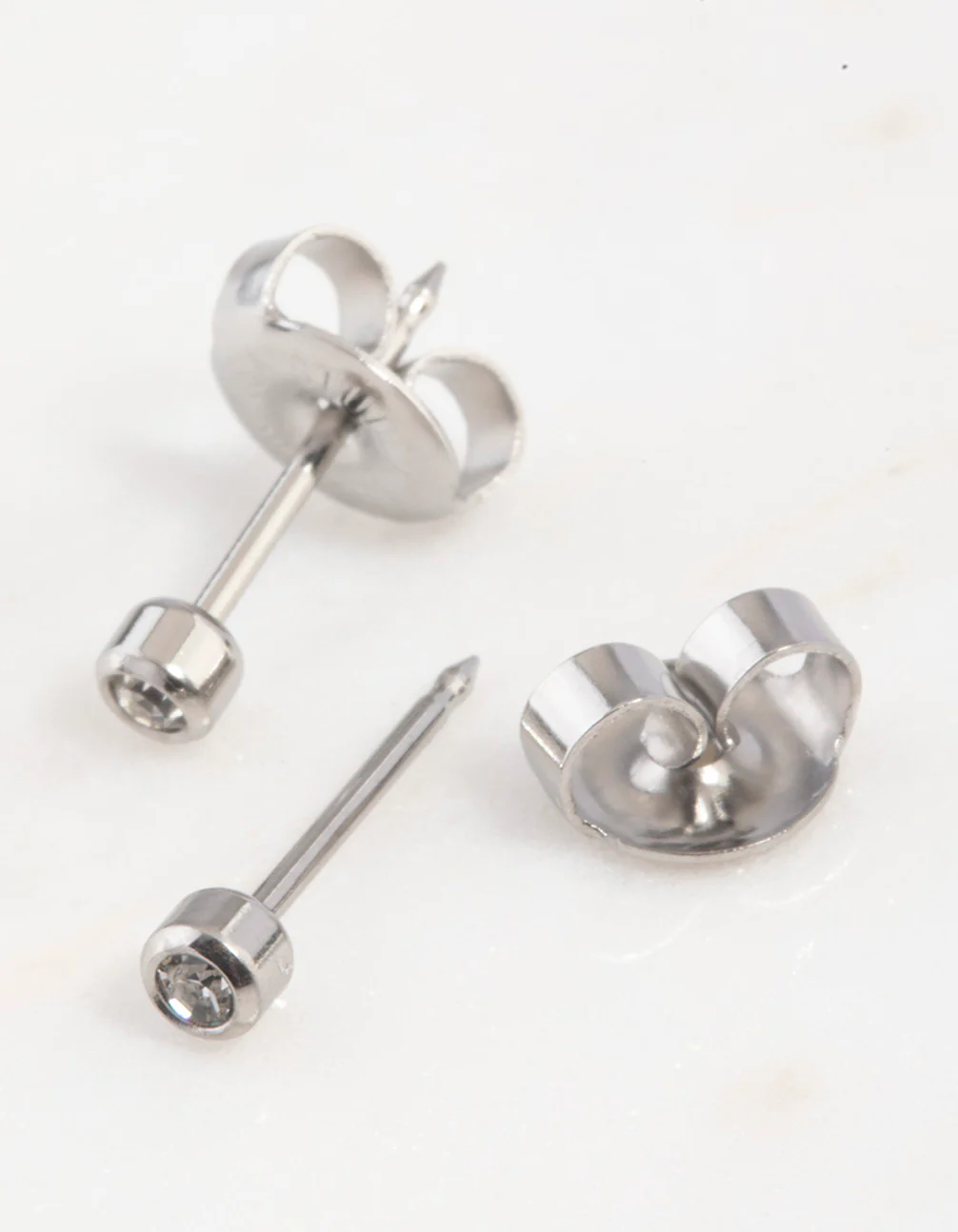 Surgical Steel Crystal Bezel Piercing Stud 2mm - Image 3
