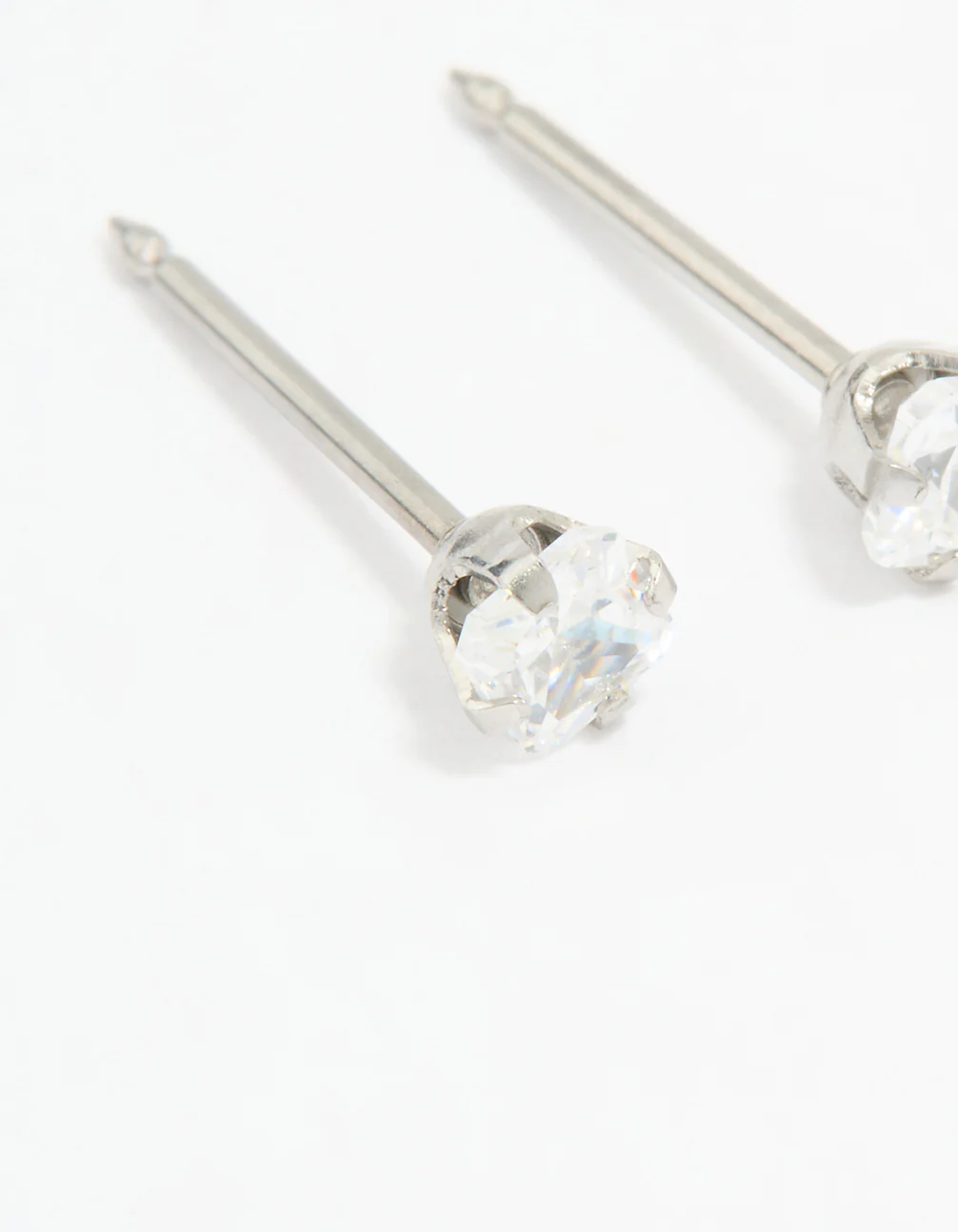 Surgical Stainless Steel 3X3MM Cubic Zirconia Princess Cut Piercing Stud - Image 2