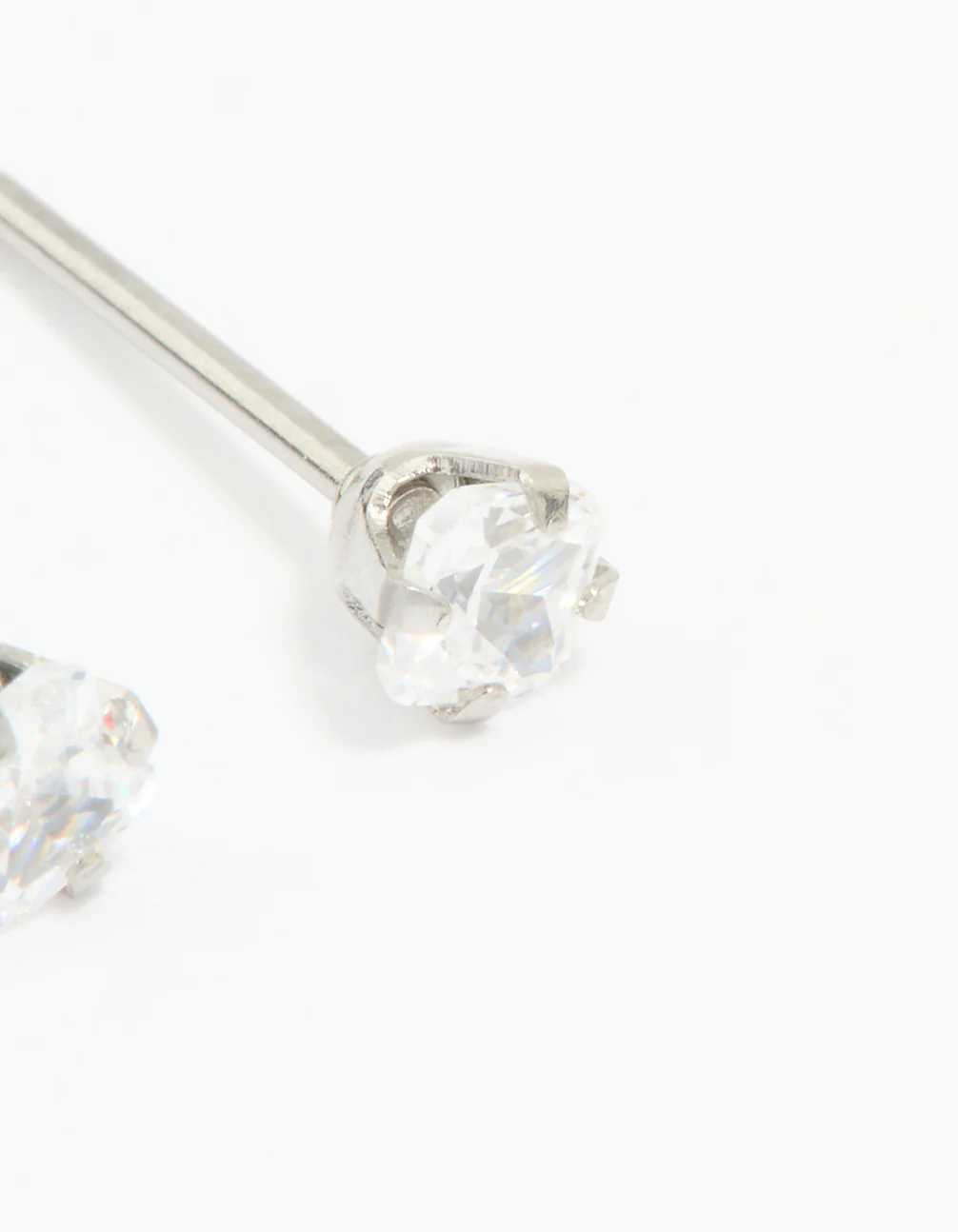 Surgical Stainless Steel 3X3MM Cubic Zirconia Princess Cut Piercing Stud - Image 3