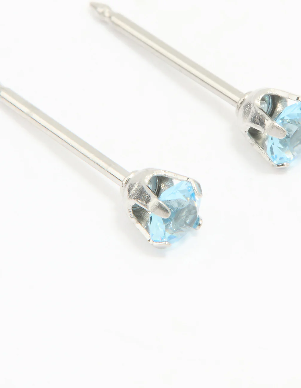 Surgical Stainless Steel 3MM Blue Cubic Zirconia Piercing Stud - Image 2