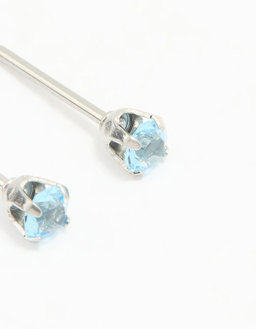 Surgical Stainless Steel 3MM Blue Cubic Zirconia Piercing Stud - Image 3