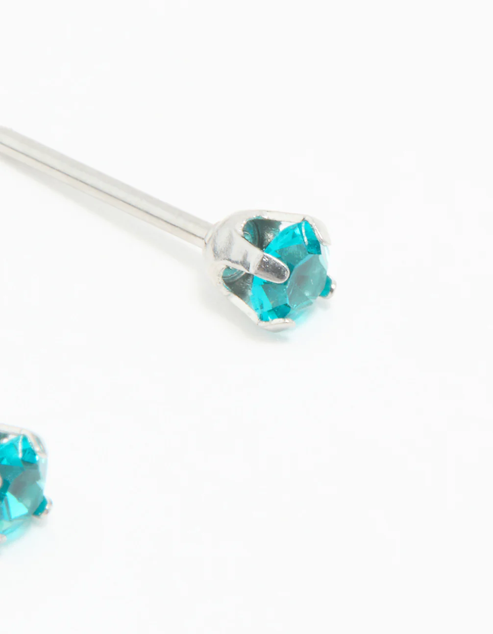 Surgical Stainless Steel Aqua Blue 3MM Cubic Zirconia Piercing Stud - Image 3