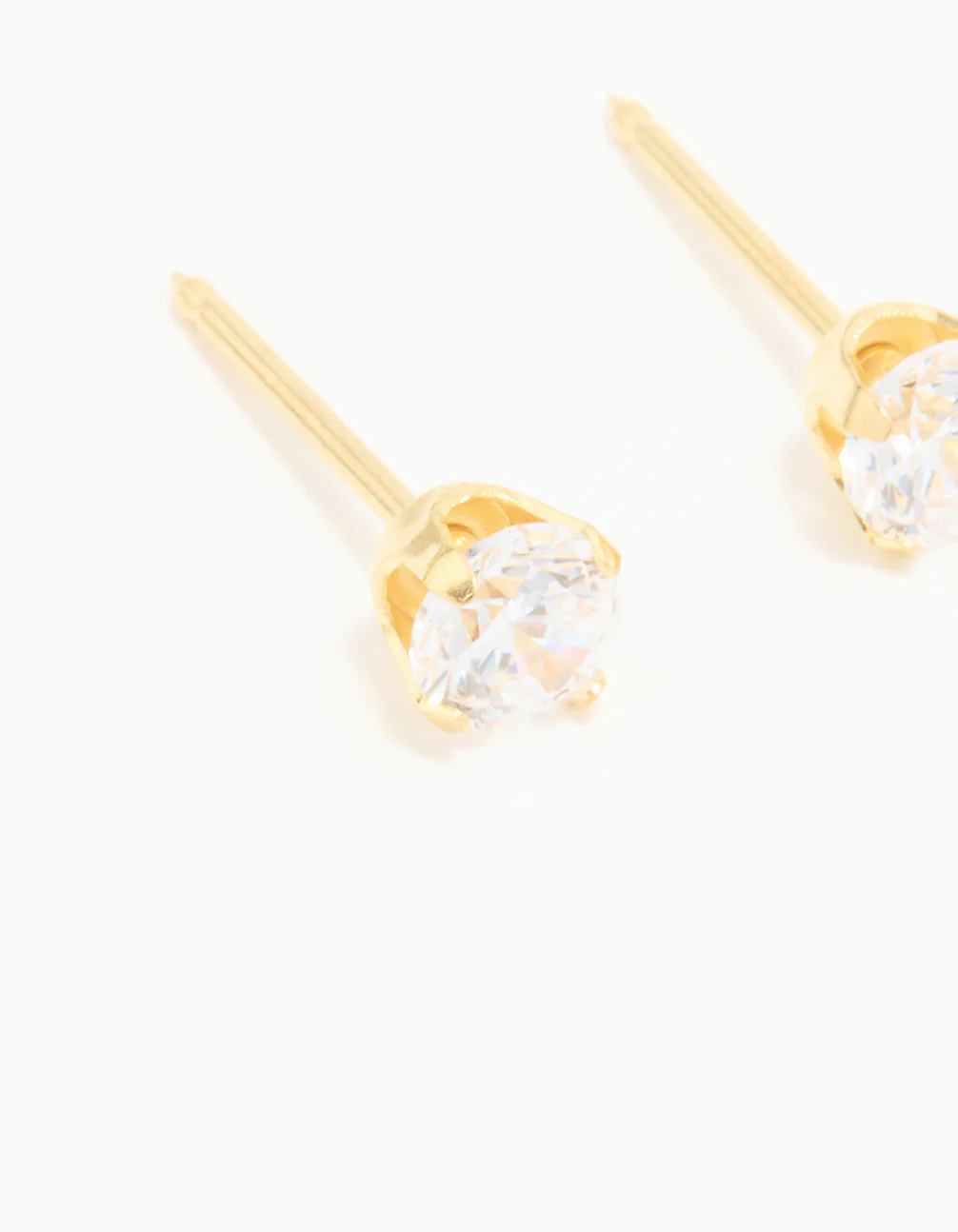 24KT Gold Plated Surgical Stainless Steel 4MM Cubic Zirconia Piercing Stud - Image 2