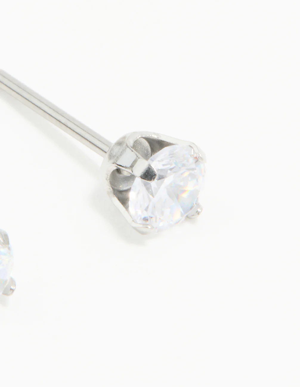 Surgical Stainless Steel 4MM Cubic Zirconia Piercing Stud - Image 3