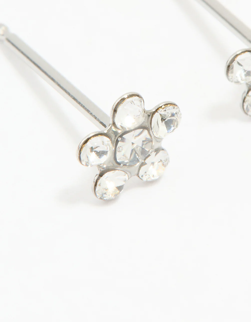 Surgical Stainless Steel Cubic Zirconia Daisy Piercing Stud - Image 2