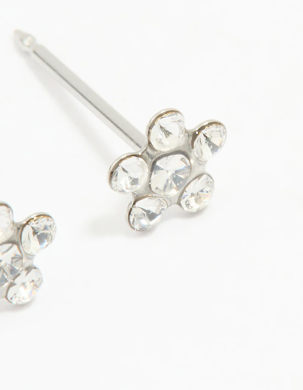 Surgical Stainless Steel Cubic Zirconia Daisy Piercing Stud - Image 3