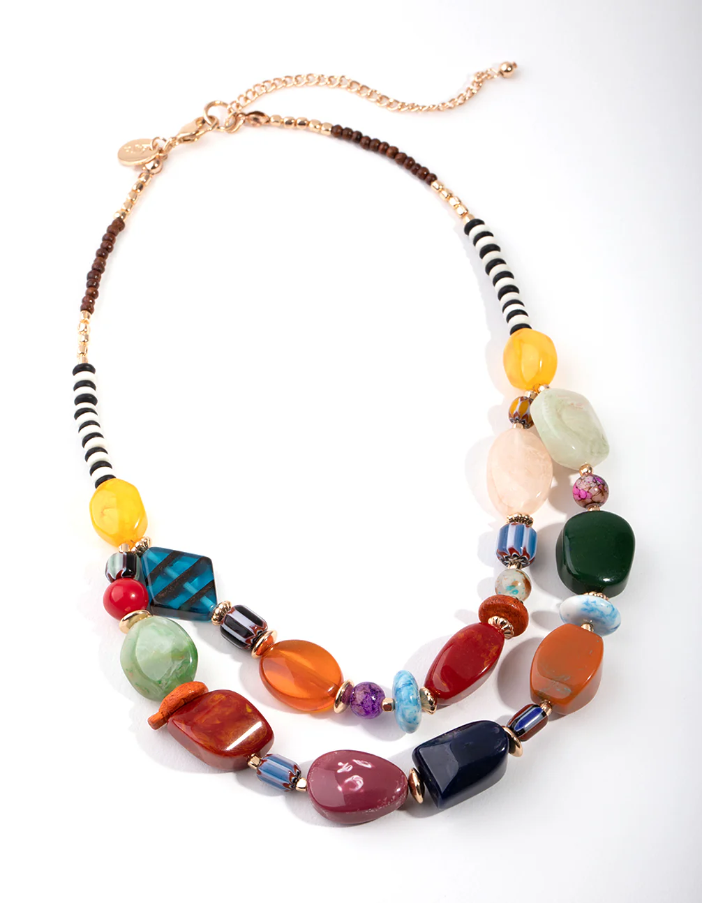 Swirl Mixed Colour Stone Necklace - Image 2