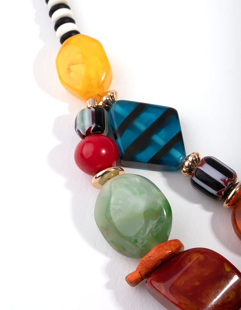 Swirl Mixed Colour Stone Necklace - Image 3