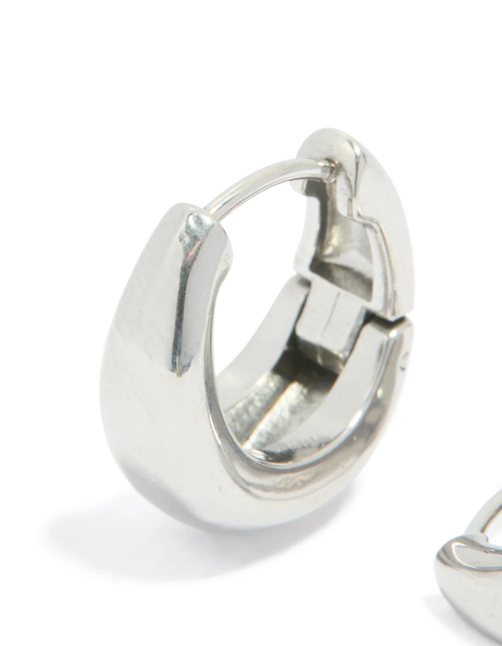 Surgical Steel Bold Oval Hoop Earrings - Image 3