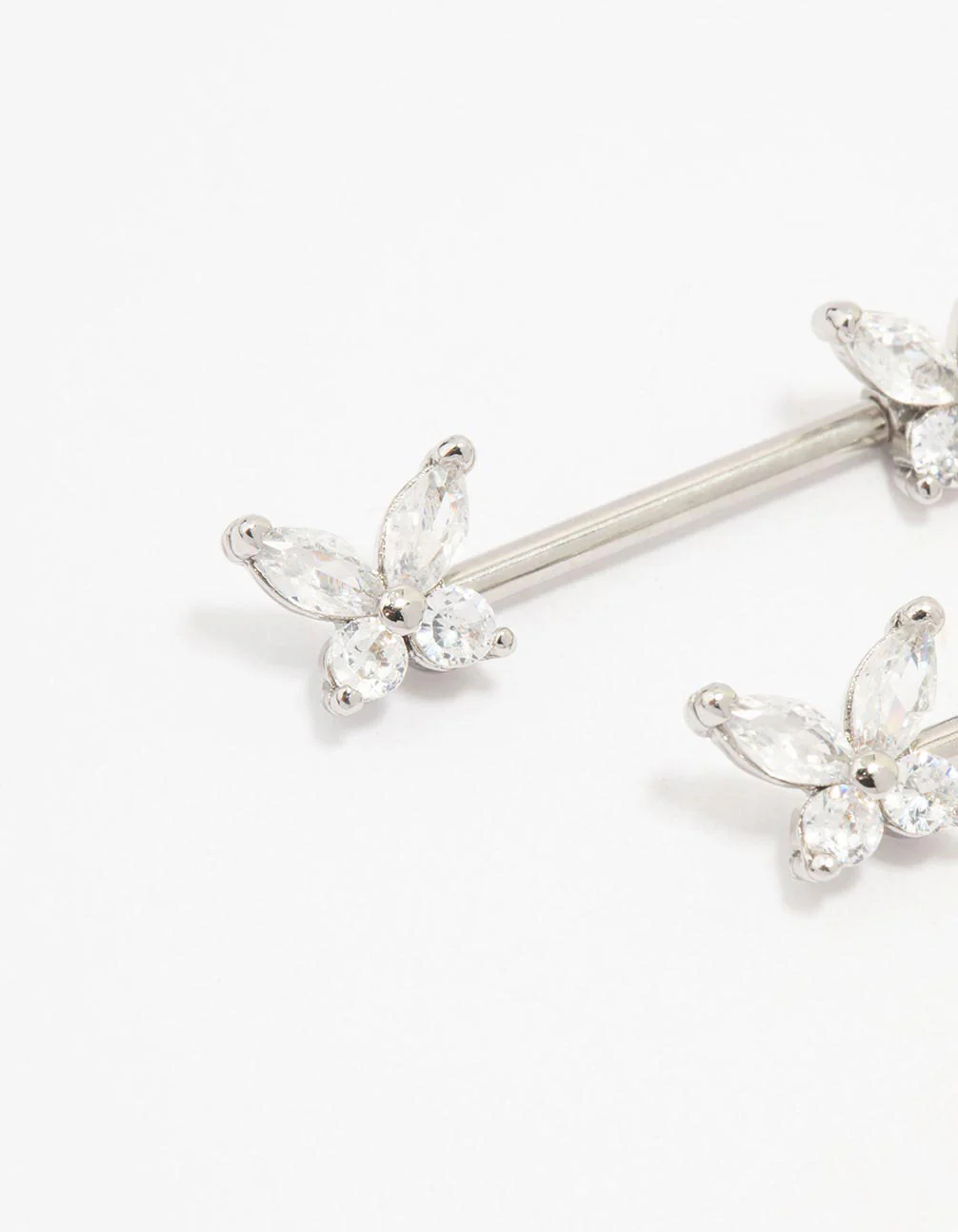 Surgical Steel Butterfly Double Nipple Piercing - Image 2