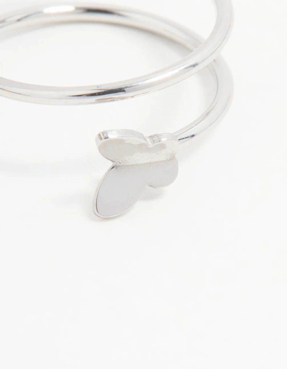 Surgical Steel Butterfly Spiral Nose Ring - Image 2