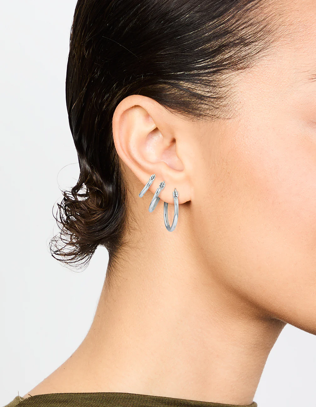 Surgical Steel Clasp Hoop Earrings 2-Pack - Image 2