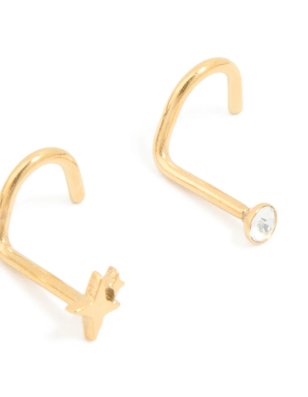 Surgical Steel Cubic Zirconia & Ball Front Nose Studs 3-Pack - Image 3