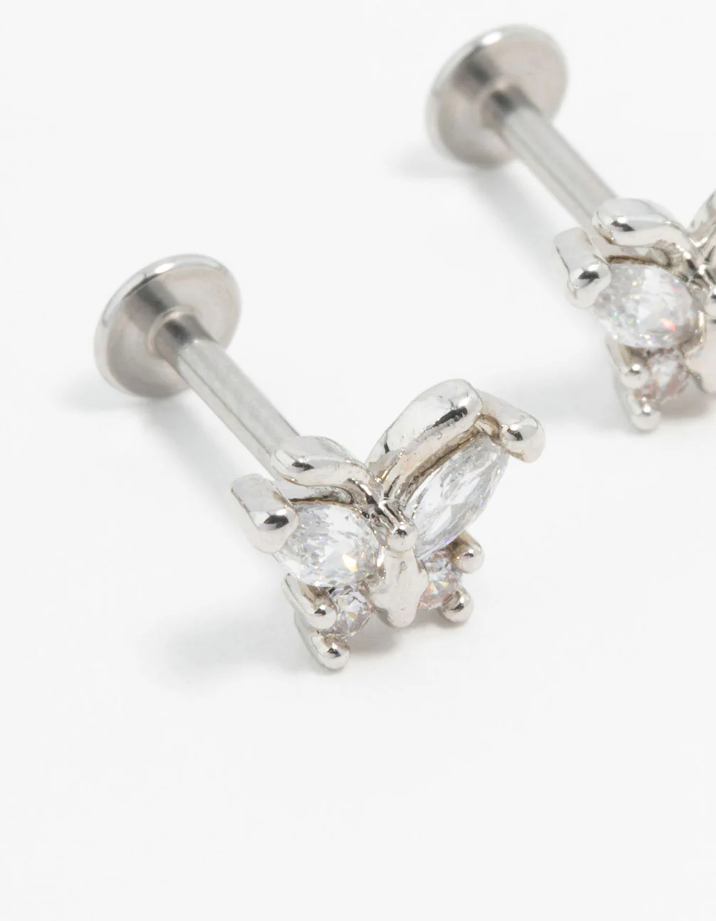 Surgical Steel Cubic Zirconia Butterfly Flat Backs - Image 4