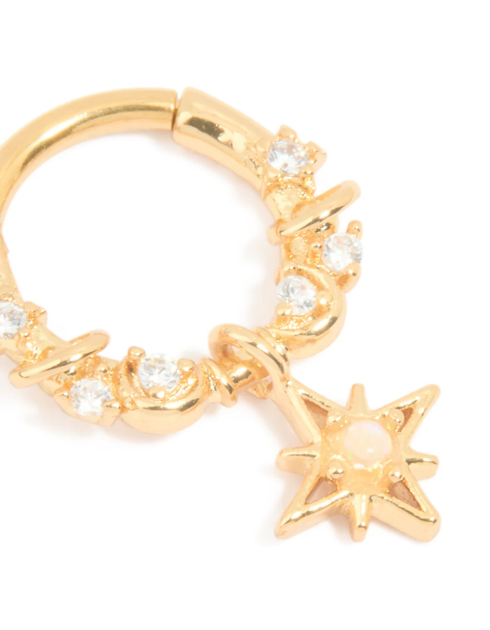 Surgical Steel Cubic Zirconia Celestial Clicker Ring - Image 2