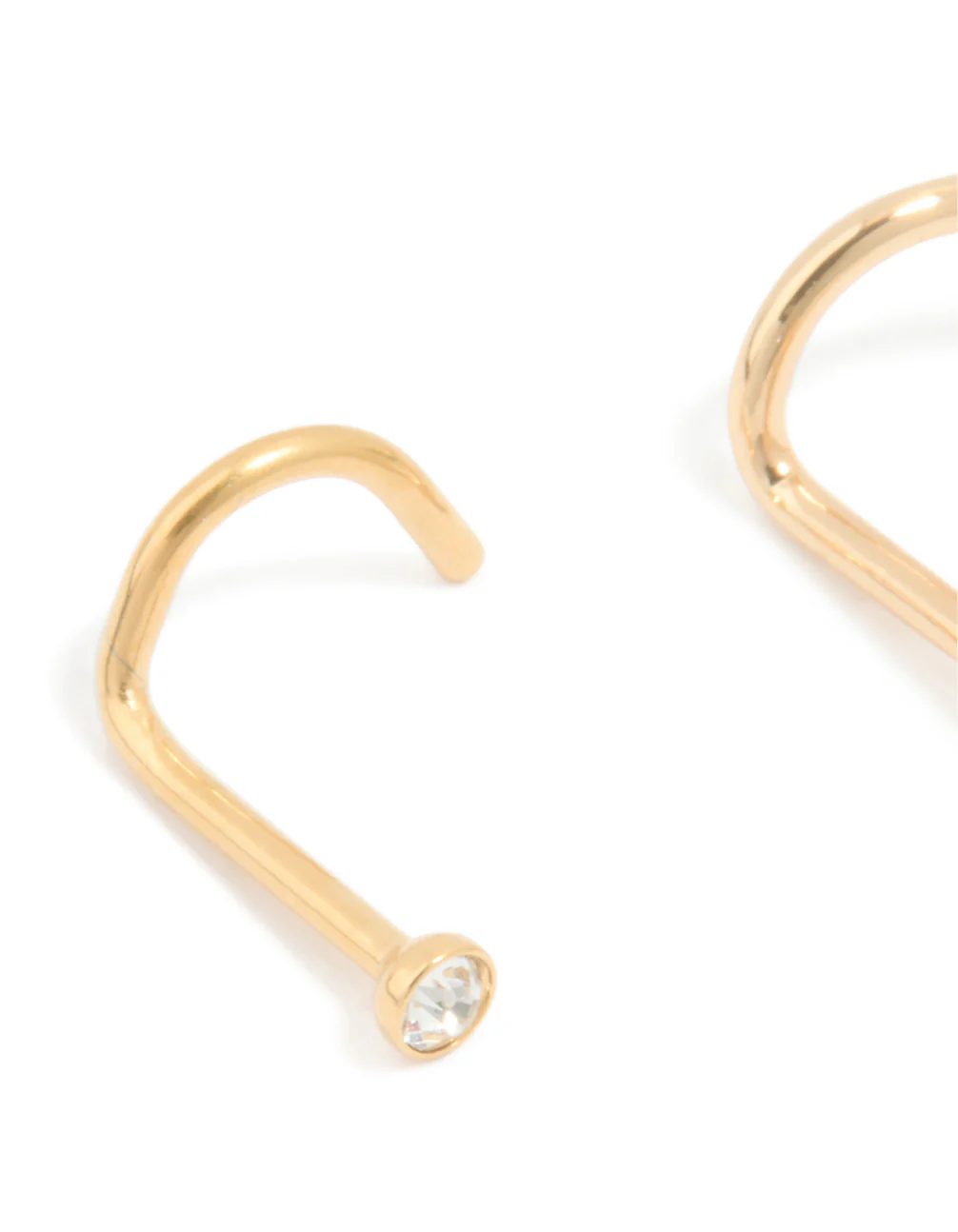Surgical Steel Cubic Zirconia Classic & Butterfly Nose Studs 3-Pack - Image 2