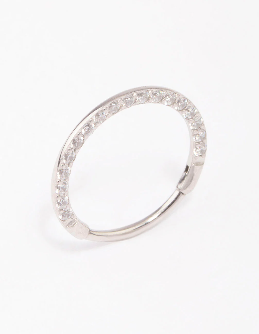 Surgical Steel Cubic Zirconia Clicker Ring - Image 2