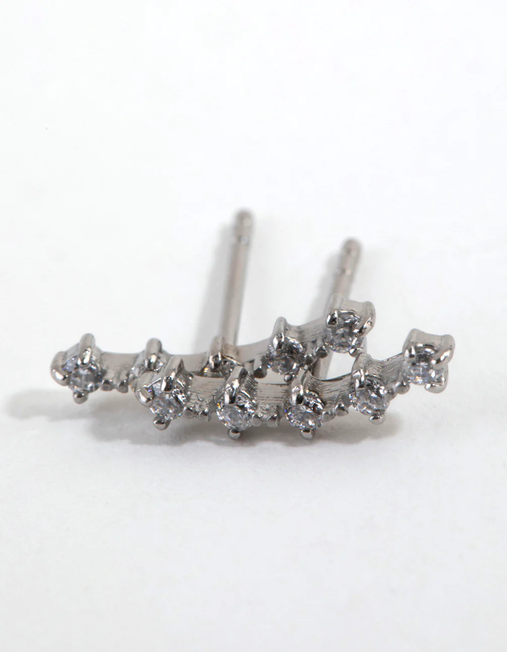 Surgical Steel Cubic Zirconia Crawler Stud Earring - Image 2