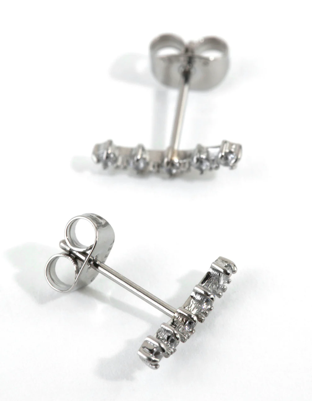 Surgical Steel Cubic Zirconia Crawler Stud Earrings - Image 3