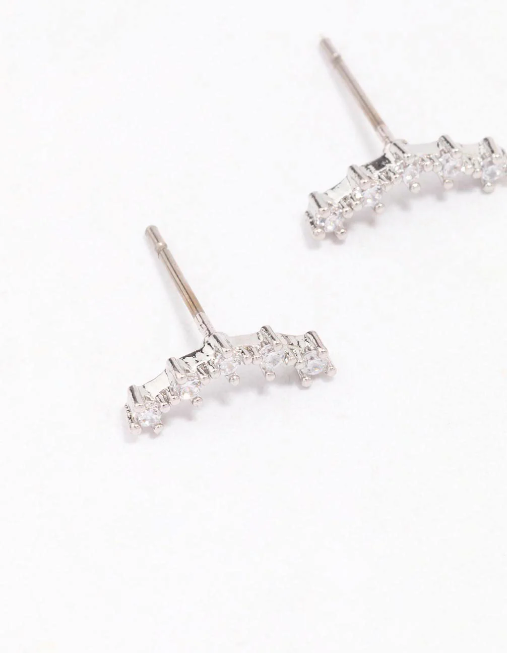 Surgical Steel Cubic ZIrconia Crawler Stud Earrings - Image 2